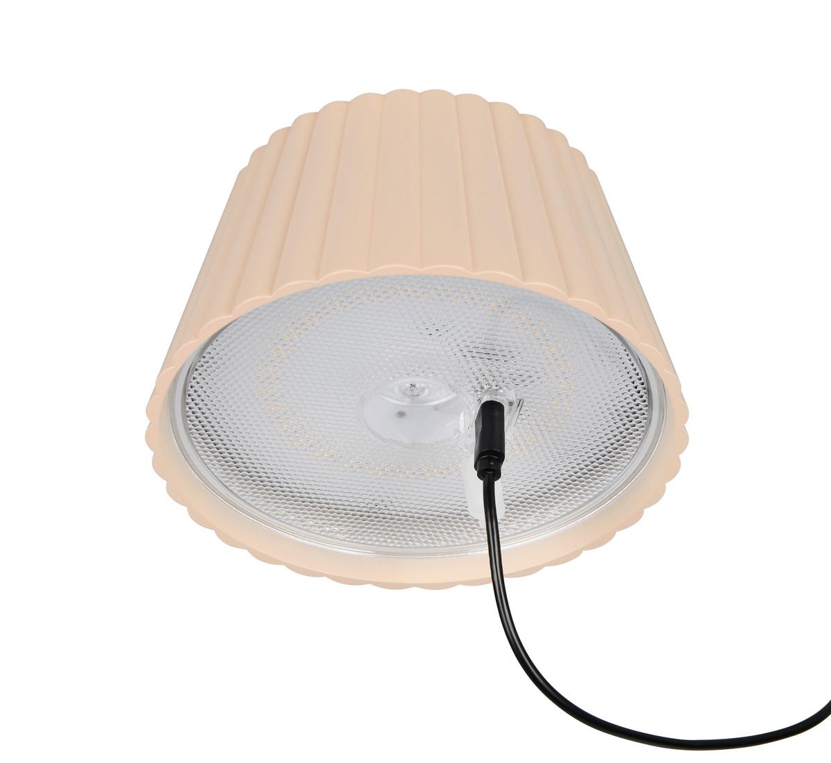 Akku-Tischleuchte Suarez Sandfarben D: 13,5 cm - Sandfarben, Design, Metall (13,5/39,1cm)