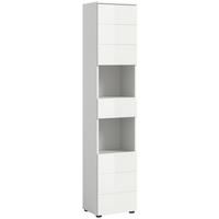 Hochschrank Vira Weiß B: 38 cm - Weiß Hochglanz/Schwarz, MODERN, Holzwerkstoff (38/190/34cm) - MID.YOU
