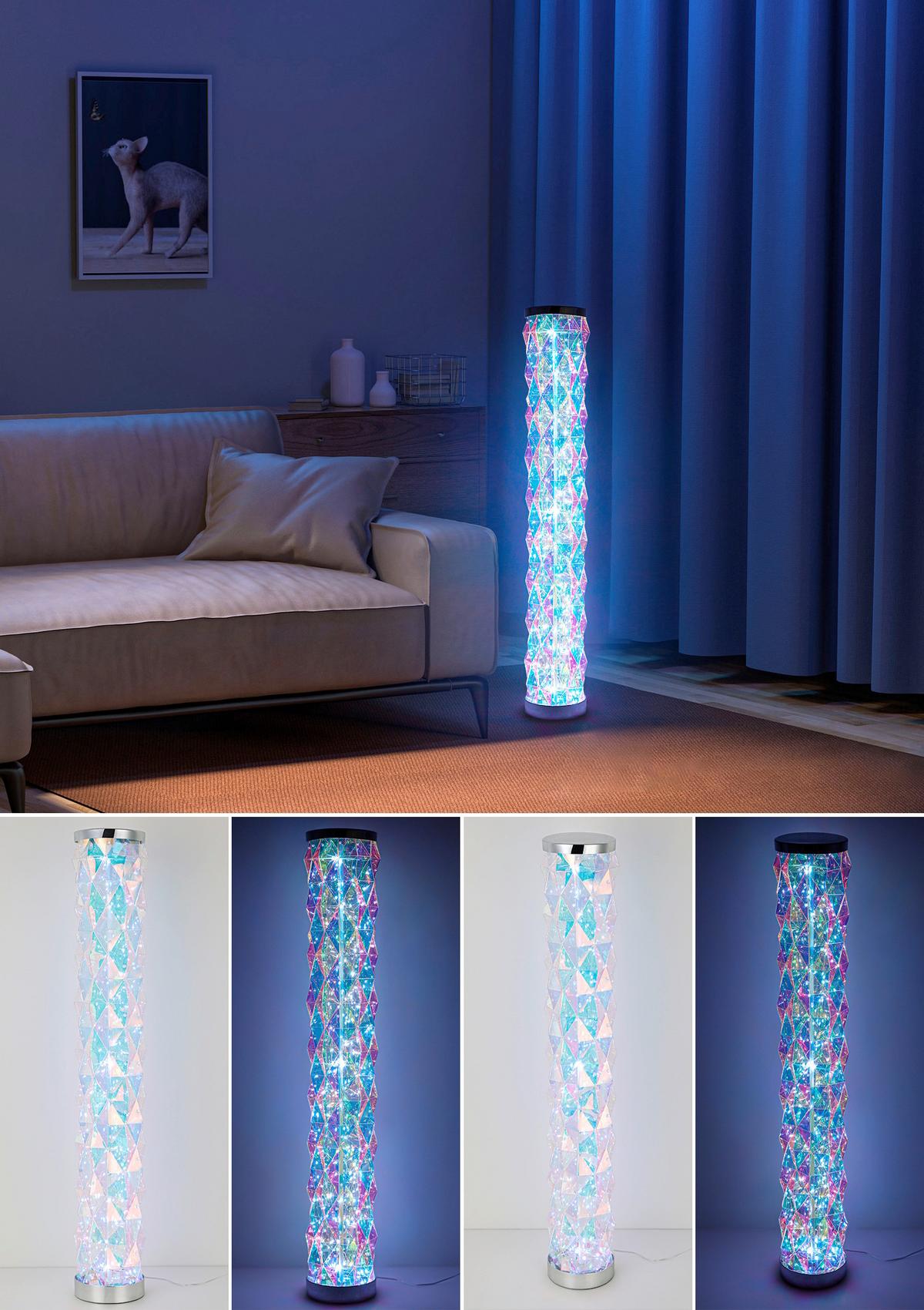 Stehleuchte Chioma - Chromfarben/Transparent, Basics, Kunststoff (17/97,5cm) - Luca Bessoni