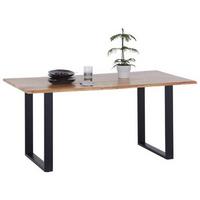 Étkezőasztal Mundra  160 - akácia színű/fekete, Konventionell, fa/fém (160/76/90cm)