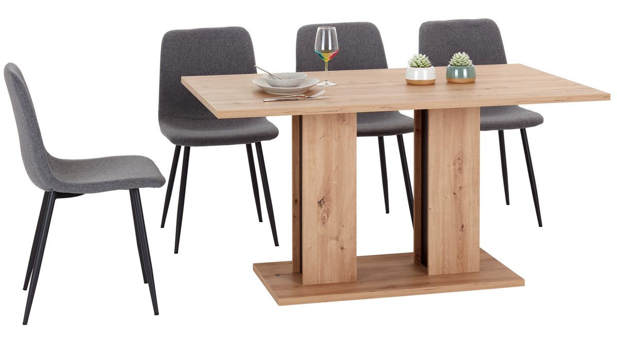 Étkezőasztal Aron 138 - fekete/Artisan tölgy, Konventionell, faalapú anyag (138/74/90cm)