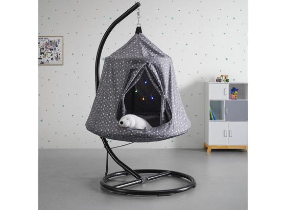 Závěsné Křeslo Pro Děti Maya - šedá/bílá, Moderní, kov/textil (110/120/110cm) - Modern Living Závěsné Křeslo Pro Děti Maya - šedá/bílá, Moderní, kov/textil (110/120/110cm) - Modern Living