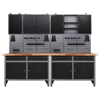 Werkbank-set Werner B: 240 Cm Anthrazit/grau - Anthrazit/Grau, Basics, Holz/Metall (240/205/60cm)