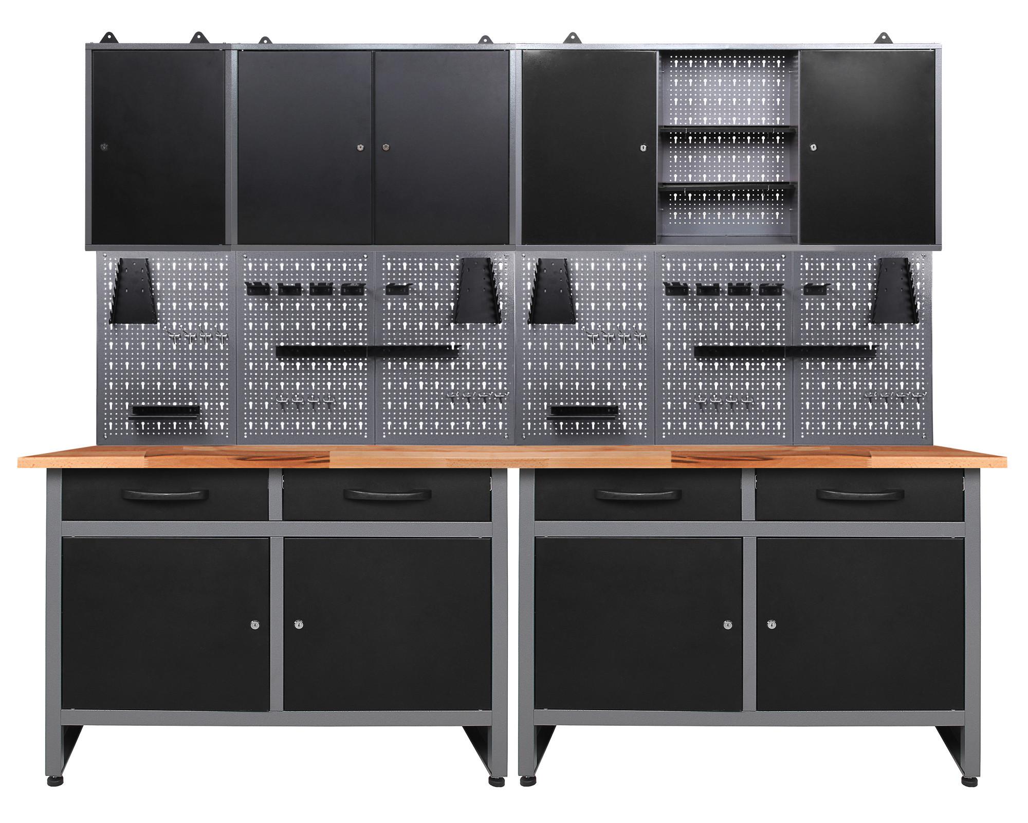 Werkbank-set Werner B: 240 Cm Anthrazit/grau