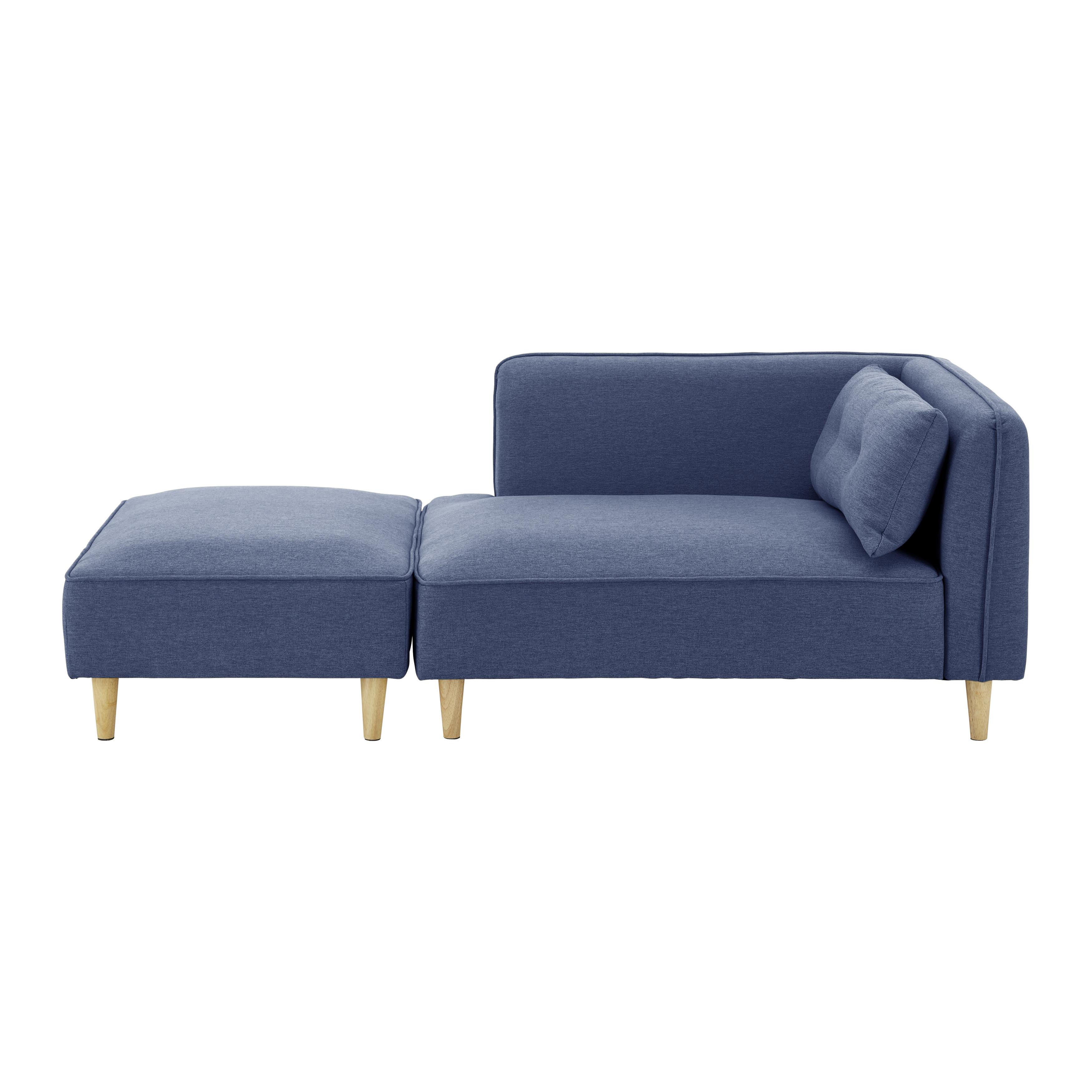 Modulární Pohovka Fanny Fanny Modrá - modrá/přírodní barvy, Moderní, dřevo/textil (154/55/73cm) - Bessagi Home