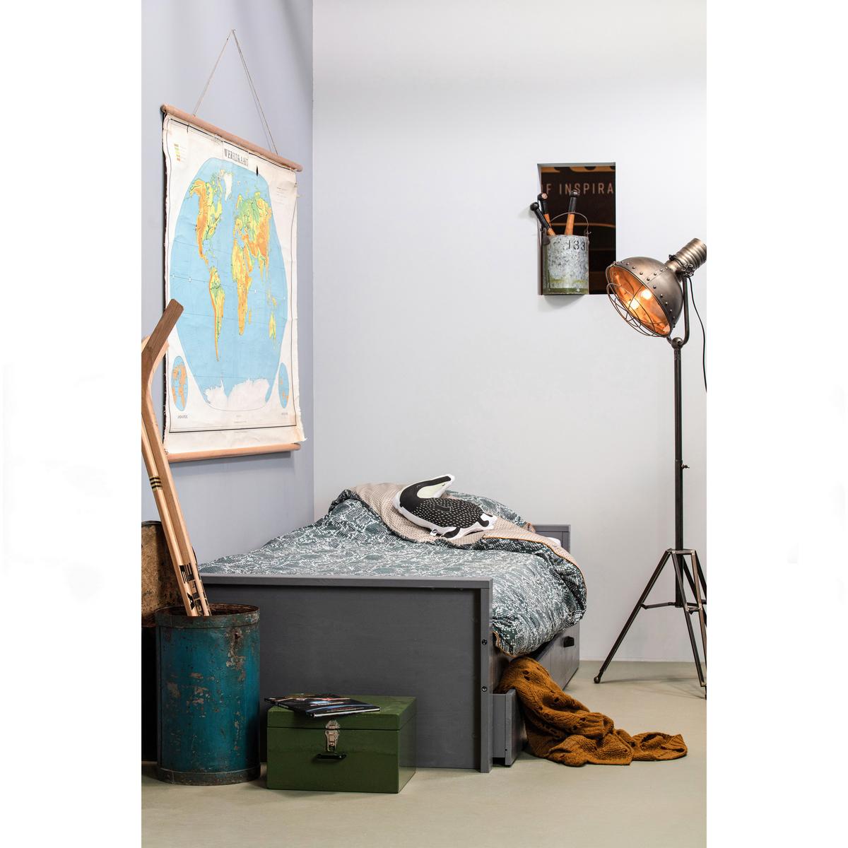 BETT Morris Grau 90x200cm - Grau, Design, Holz (90/200cm) - Livetastic