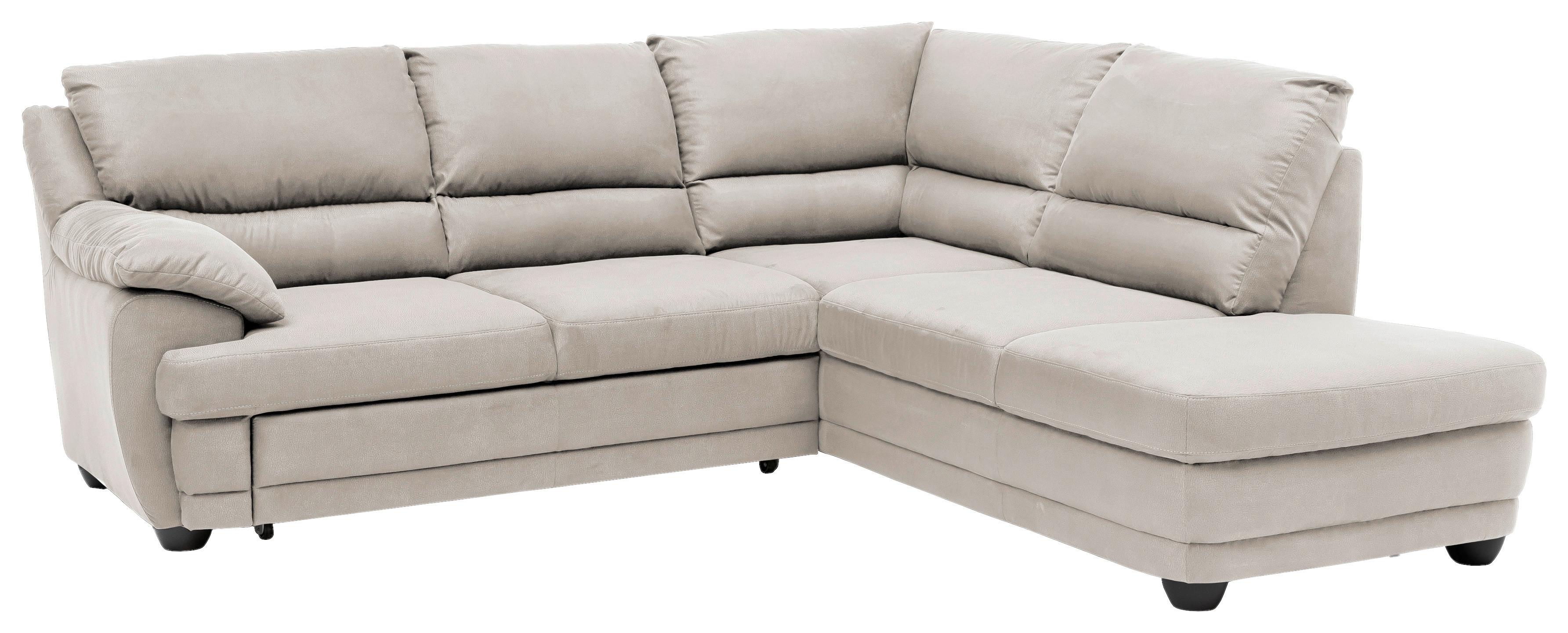 Ecksofa Mit Schlaffunktion Nebolo Sandfarben - Sandfarben/Schwarz, Design, Textil (245/225cm) - Livetastic