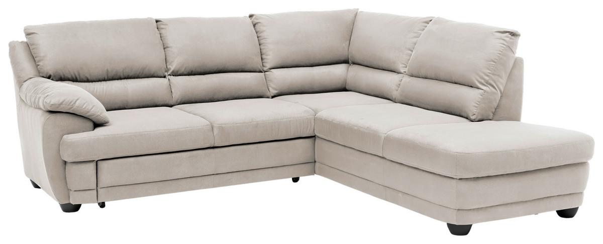 Ecksofa Mit Schlaffunktion Nebolo Sandfarben - Sandfarben/Schwarz, Design, Textil (245/225cm) - Livetastic