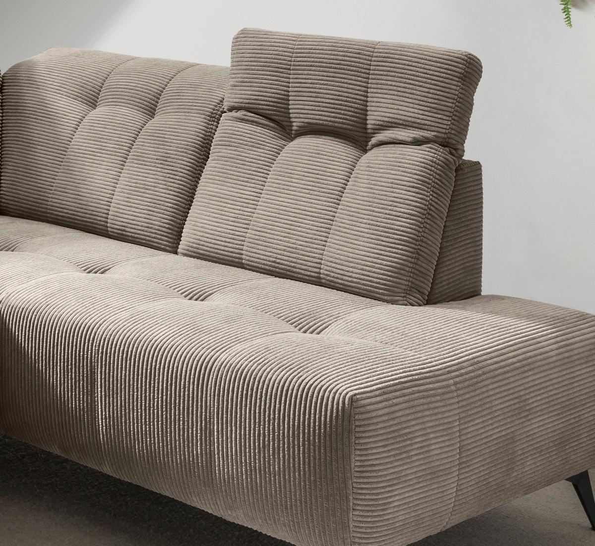 Ecksofa Fiore, Graubraun S: 272x200 cm - Graubraun/Schwarz, MODERN, Textil (272/200cm) - Livetastic