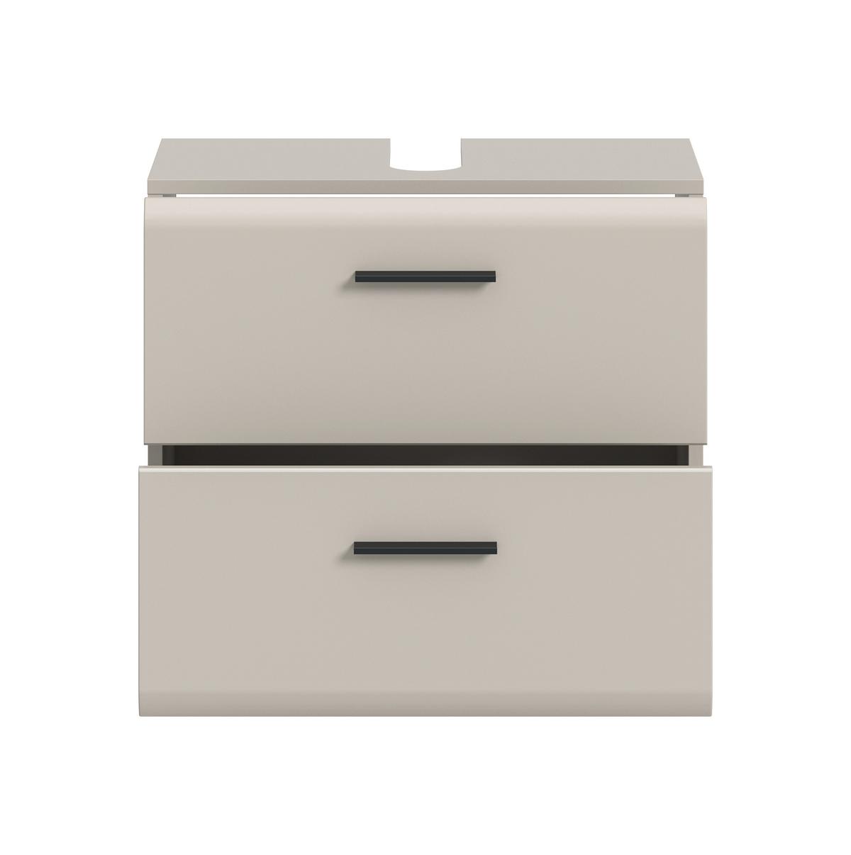 WASCHBECKENUNTERSCHRANK Ice Kaschmir B: 60cm - Kaschmir/Schwarz, Trend, Holzwerkstoff (60/58/30cm) - MID.YOU