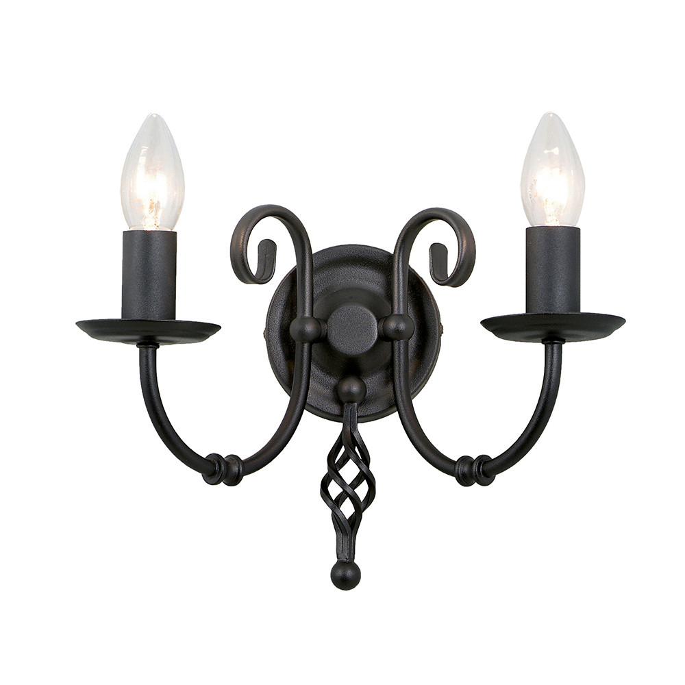 WANDLEUCHTE ART2-BLACK - Schwarz, Natur, Metall (30/18.5/15cm) - Elstead Lighting