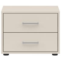 Nachtkästchen Smart II Kaschmir Dekor, 2 Laden,b:50cm - Kaschmir/Silberfarben, KONVENTIONELL, Holzwerkstoff (50/37,7/35cm)