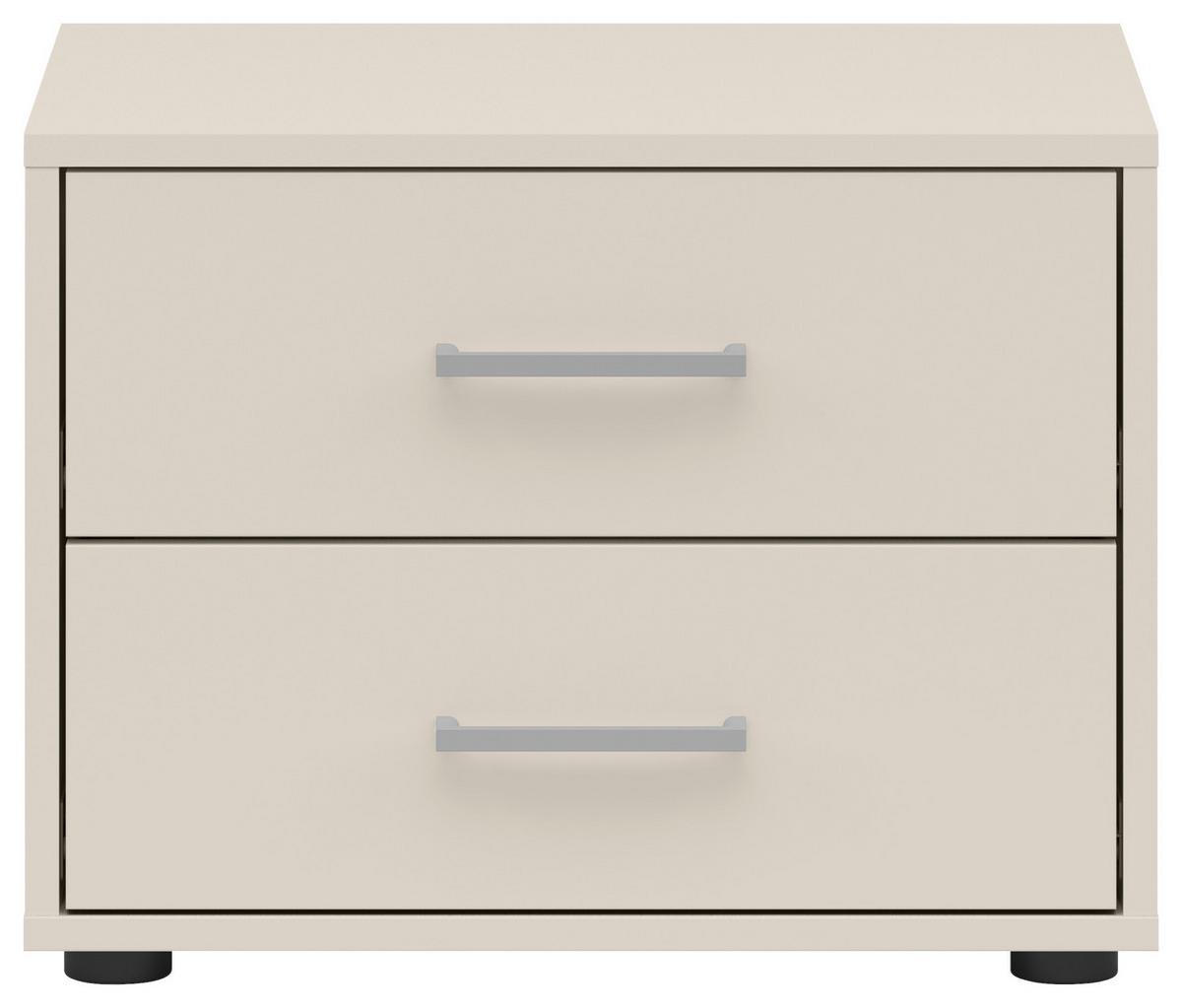 Nachtkästchen Smart II Kaschmir Dekor, 2 Laden,b:50cm - Kaschmir/Silberfarben, KONVENTIONELL, Holzwerkstoff (50/37,7/35cm)