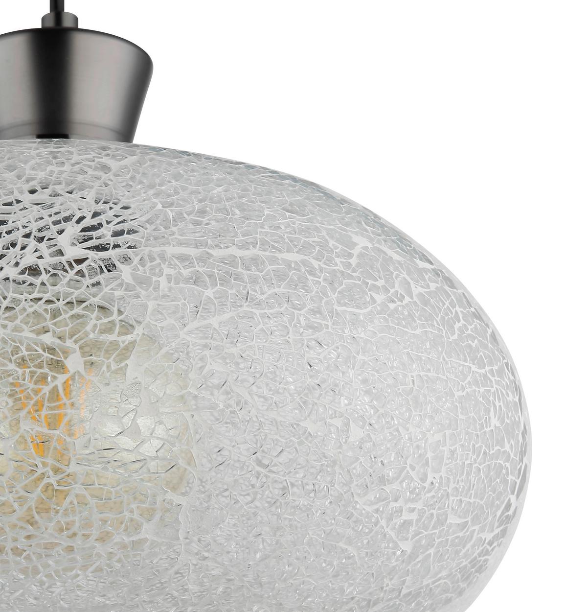 Hängeleuchte Exkl. 1xe27, 40w - Klar/Schwarzchrom, Design, Glas/Kunststoff (30/120cm) - Globo