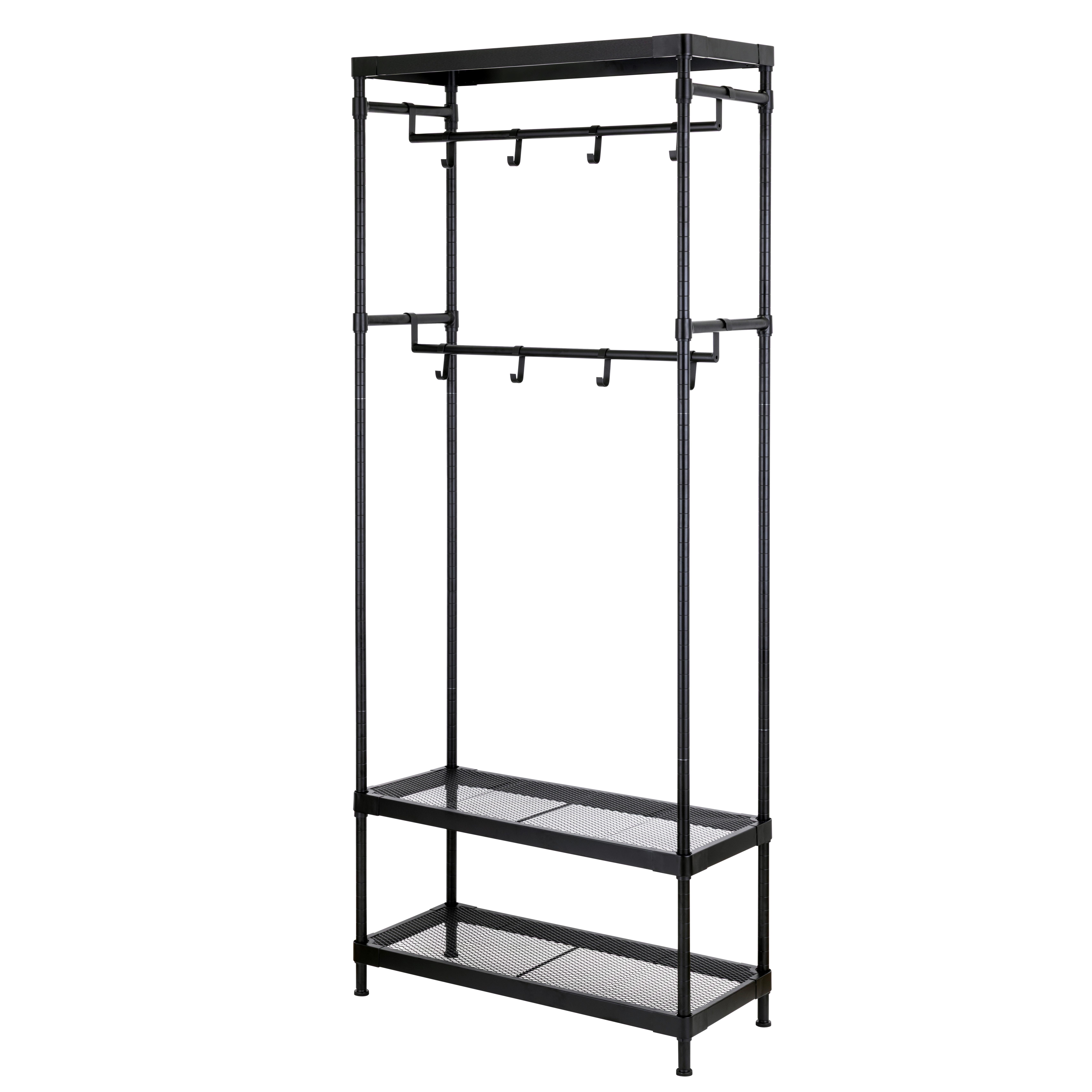 GARDEROBENSTÄNDER Schwarz B: 75cm - Schwarz, Design, Metall (75/180/32cm) - MID.YOU