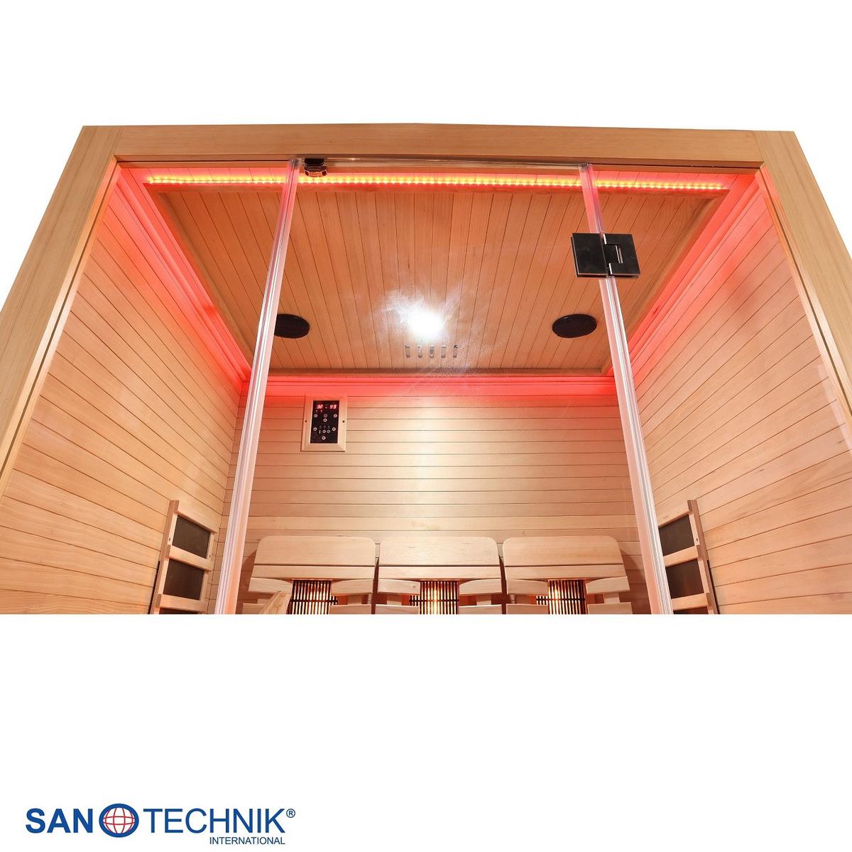 Infrarotkabine 3 Personen LBH: 150x120x200 - Naturfarben, KONVENTIONELL, Holz (150/120/200cm) - Sanotechnik