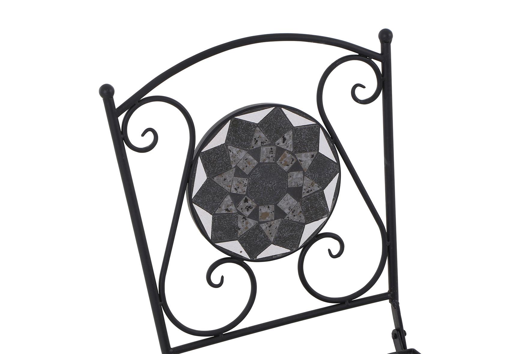 Gartenklappstuhl J04667 - Schwarz, KONVENTIONELL, Keramik/Metall (39/88,5/49,5cm) - Siena Garden