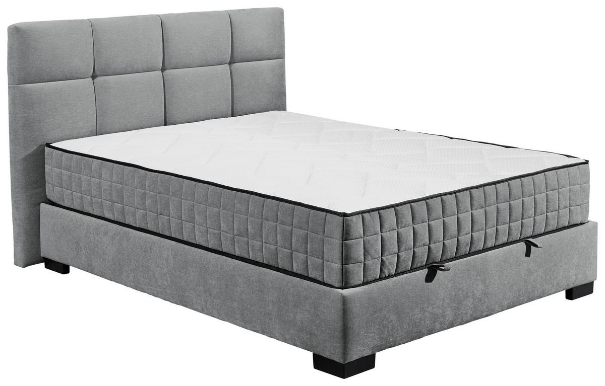 Boxbett Mit Bettkasten 120x200 Nagol - Anthrazit/Schwarz, MODERN, Holzwerkstoff/Textil (120/200cm) - MID.YOU