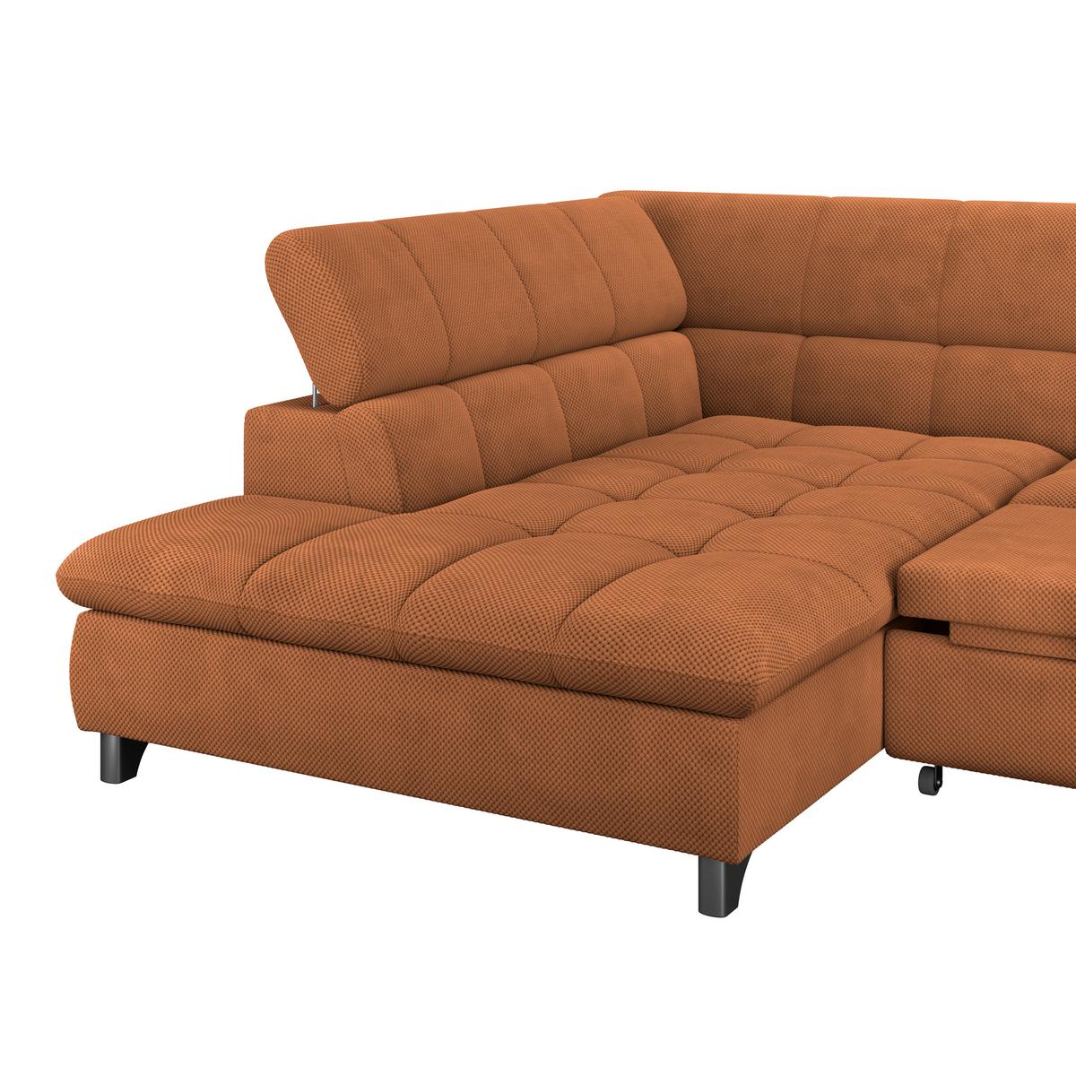 Ecksofa Gemini Terracotta, B: 234cm - Chromfarben/Terracotta, KONVENTIONELL, Textil (234/312cm)