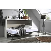 Schrankbett mit Lattenrost 90x200 Albero, Weiß - Dunkelgrau/Weiß, MODERN, Holz/Holzwerkstoff (90/200cm) - Rauch Möbel