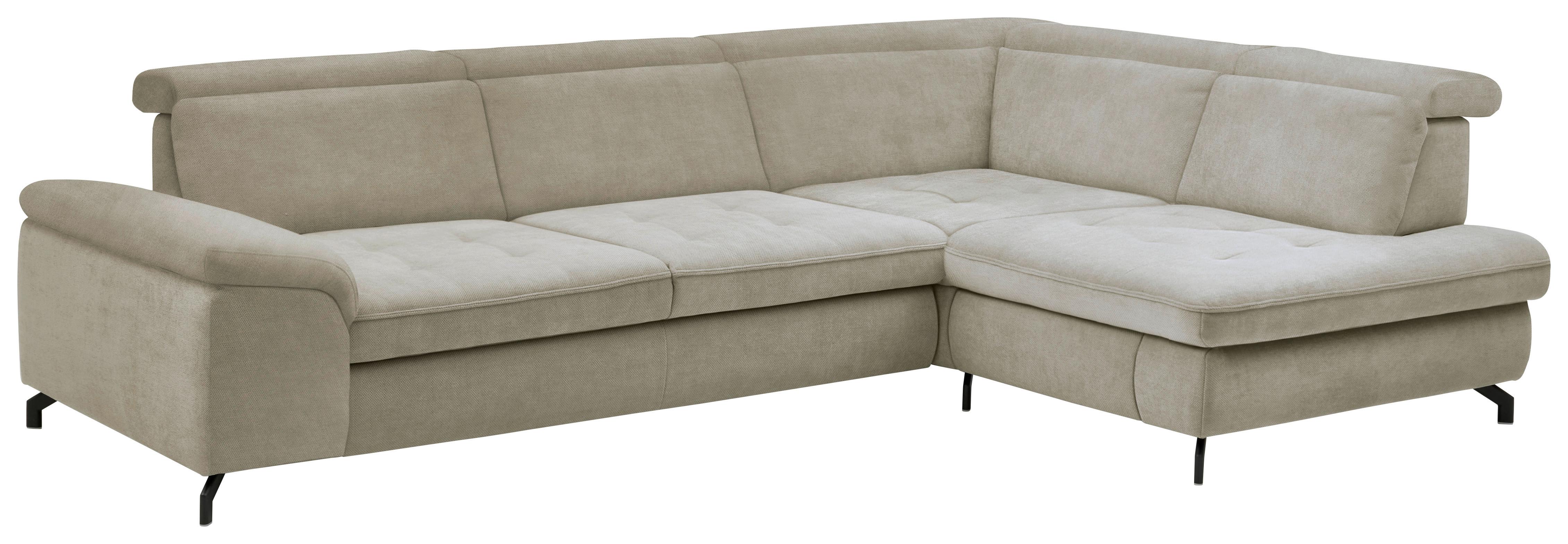 Rohová sedačka MIMA, pravá, sv.hnědá žinylka, s funkcemi - černá/světle hnědá, Moderní, kov/textil (318/220cm)