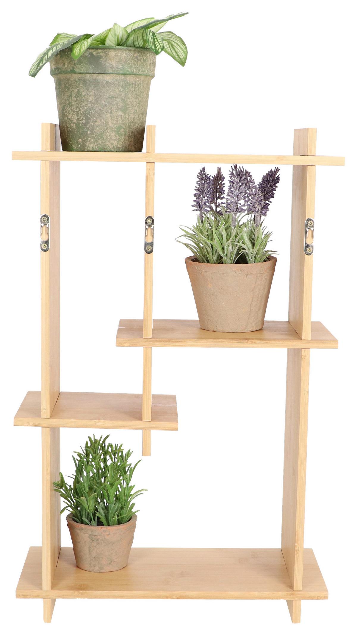 Wandregal Mit Übertopf Bambus Wandpflanzenregal Py198 - Hellbraun, LIFESTYLE, Holz (35/15/55cm)