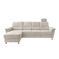 Ecksofa Mit Relaxfunktion Parole Beige Chenille - Chromfarben/Beige, KONVENTIONELL, Textil (165/292cm) - Livetastic