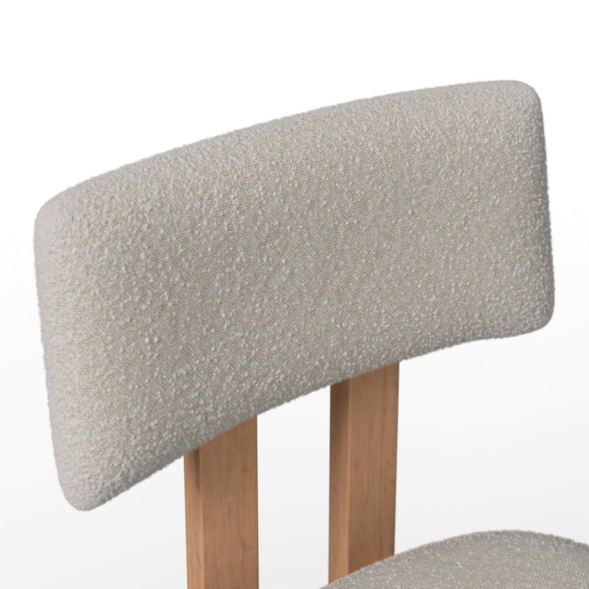 STOLIČKA JONNA - krémová/prírodná farba, Modern, drevo/textil (51/82/53cm) - Bessagi Home