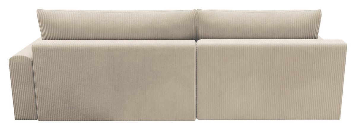 Eckschlafsofa Prag, Creme S: 167x253 cm - Creme/Schwarz, MODERN, Textil (167/253cm) - Trendmanufaktur
