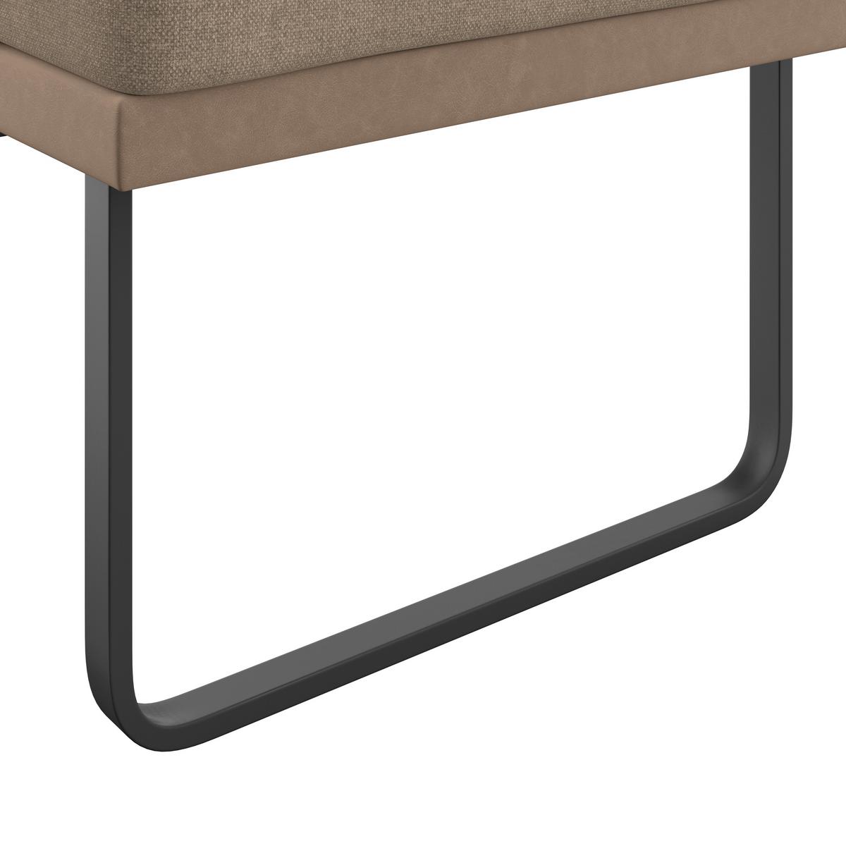 Eckbank Kian Webstoff Braun,  S:164x233 cm - Schwarz/Braun, Trend, Textil/Metall (164/233cm)