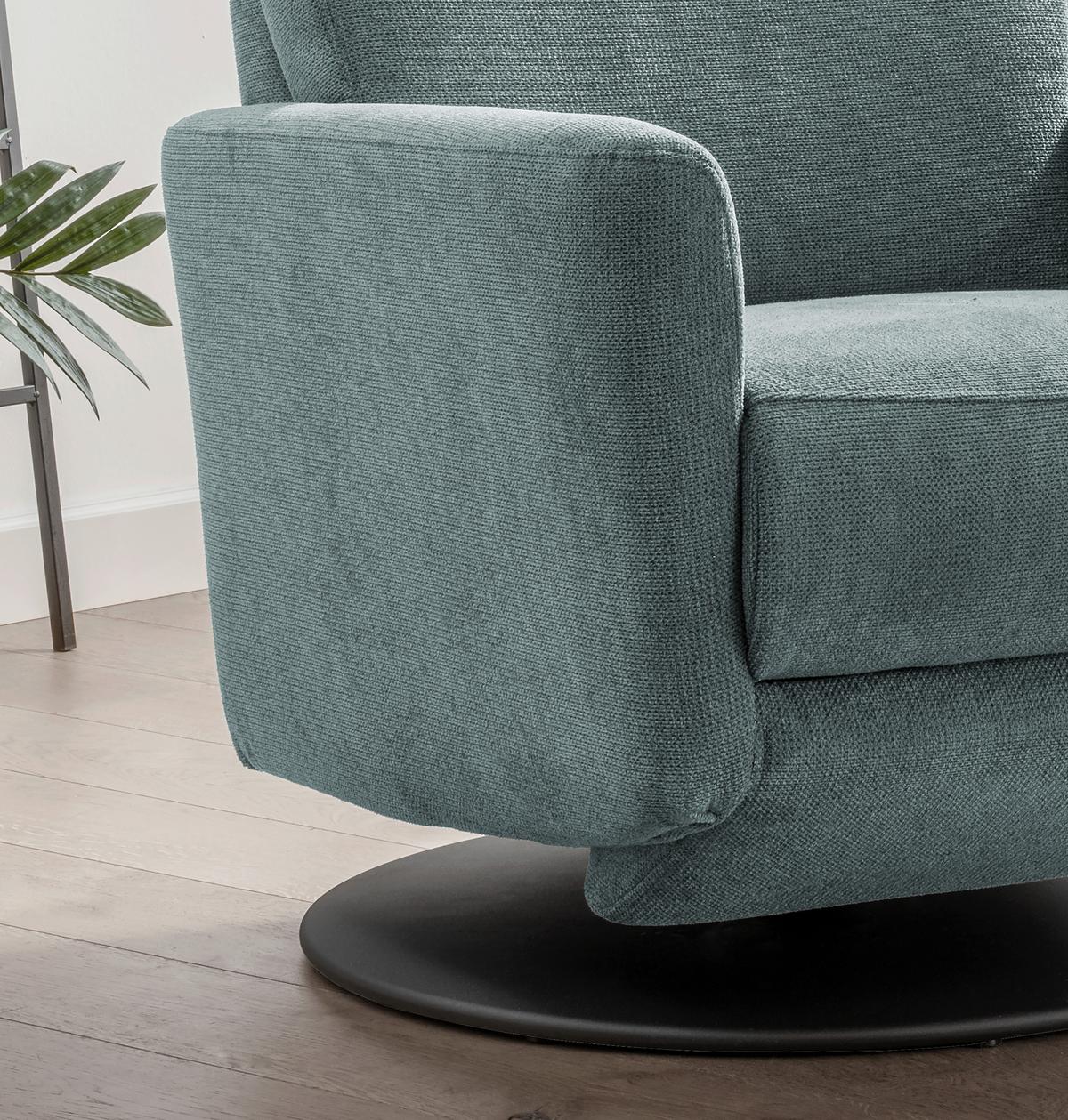 Relaxsessel Centrale T: 87-154 cm, Blaugrau - Blaugrau/Schwarz, MODERN, Textil (77/105/87-154cm) - Livetastic
