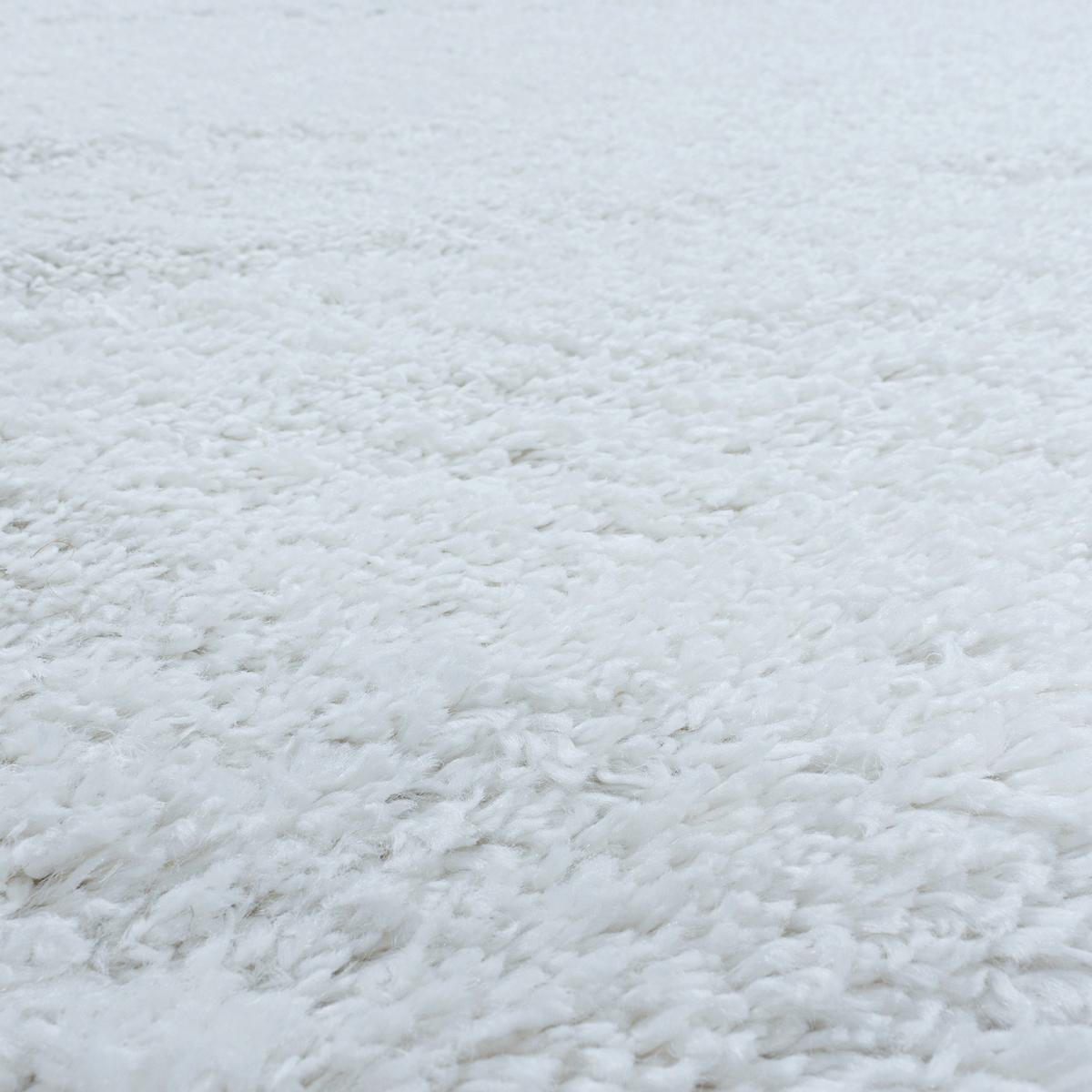 Hochflor Teppich Weiß Fluffy Rund Ø 160 cm - Weiß, Basics, Textil (160cm)