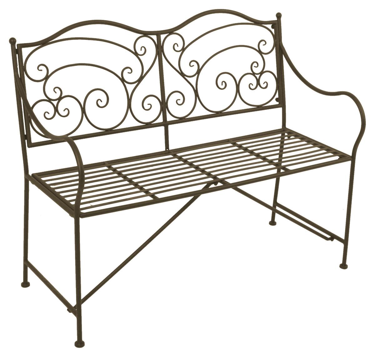 Gartenbank Stahl 2-Sitzer Vesuv mit Rückenlehne - Rostfarben, MODERN, Metall (106/92/54cm)