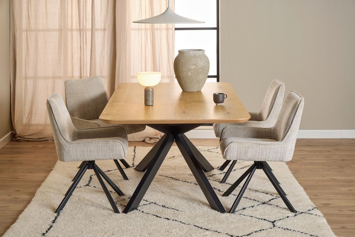 ŽIDLE EDDIE - černá/béžová, Trend, kov/textil (59/81/56cm) - MID.YOU