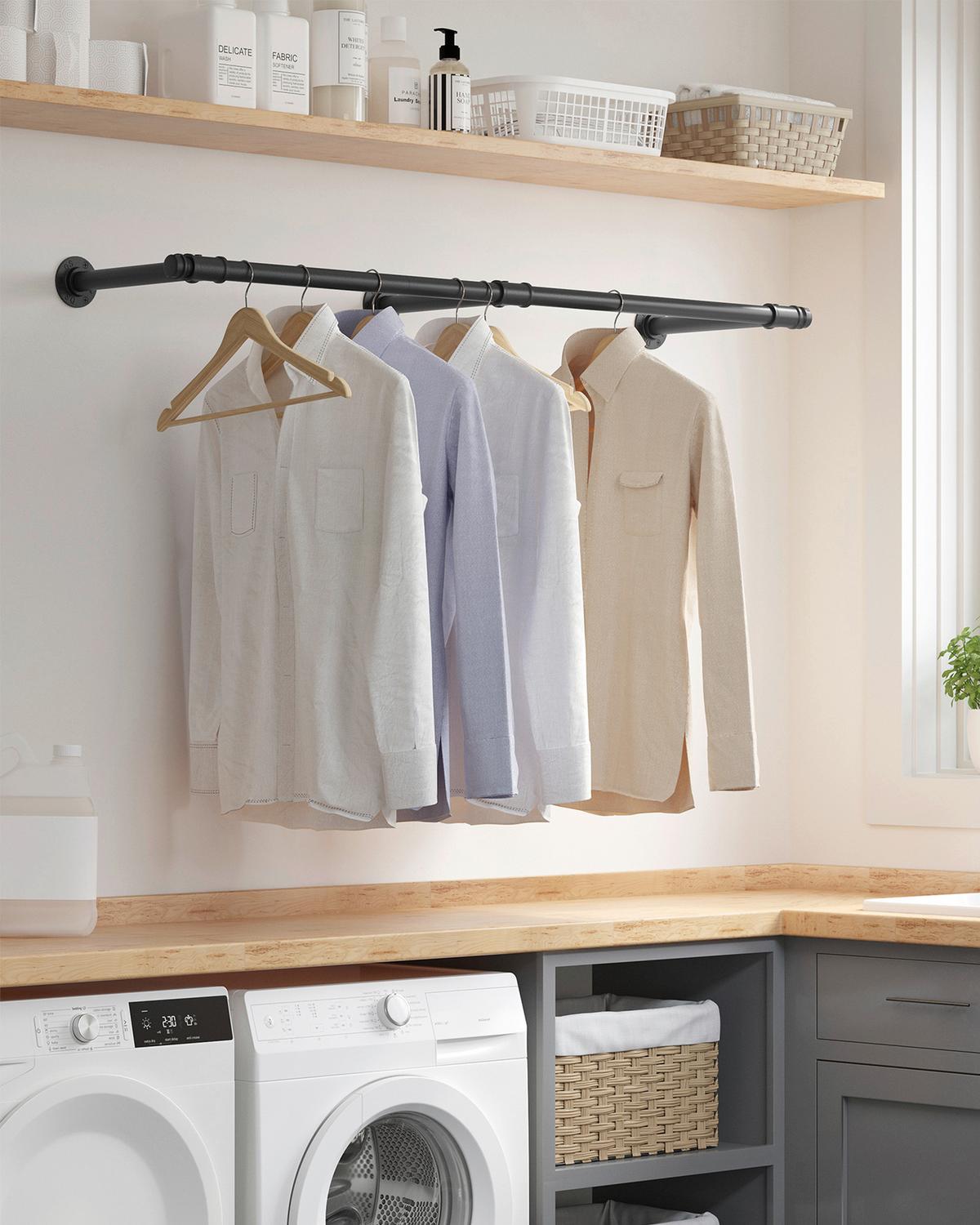 Wandgarderobe Schwarz B: 31 Cm - Schwarz, Basics, Metall (31/170cm)