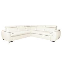 Ecksofa City Weiß B: 265x265 cm - Schwarz/Weiß, Design, Leder (265/265cm) - Livetastic