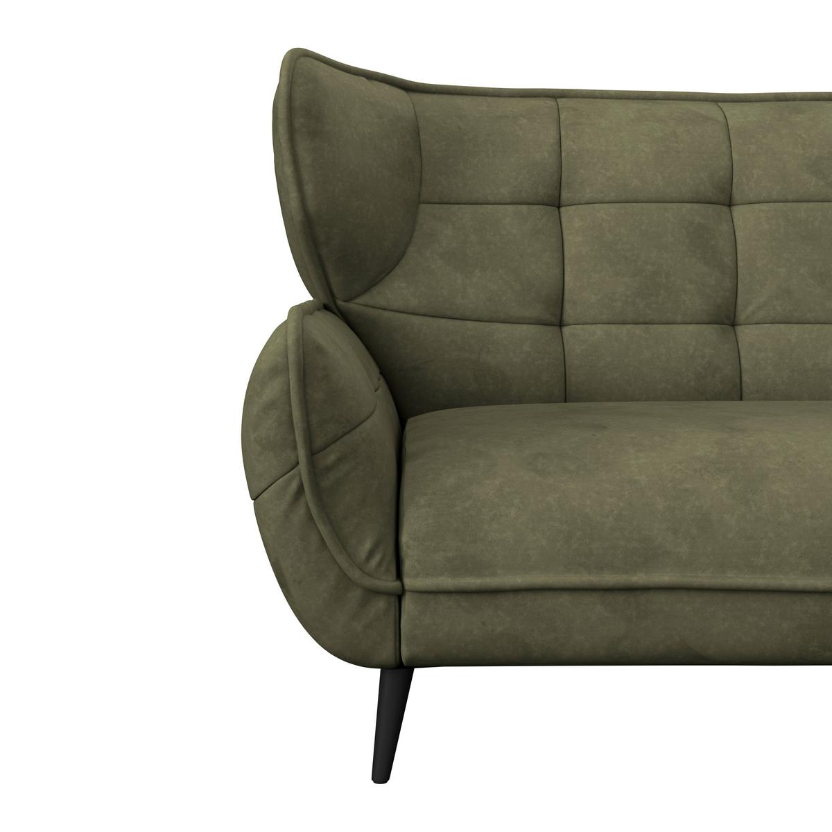 Trojmiestna pohovka PESCARA, tmavozelená - čierna/tmavozelená, Modern, textil (221/105/98cm)