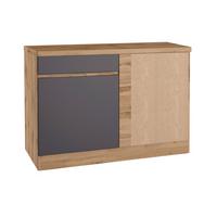 Eckunterschrank Turin B: 120cm Grau/eiche Dekor 1 Drehtüre - Eiche Wotan/Grau, Design, Holzwerkstoff (120/86/60cm) - Held