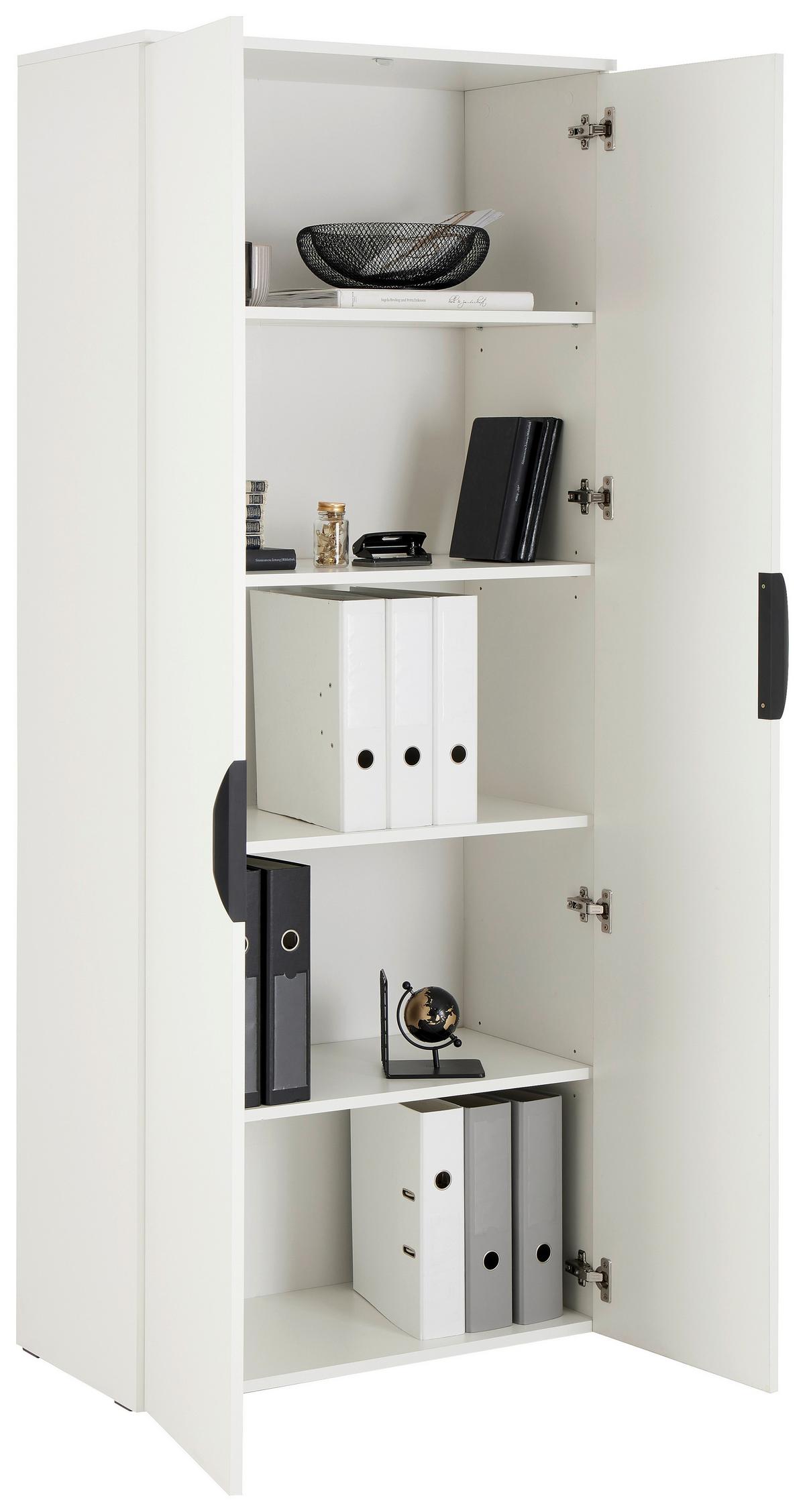Aktenschrank Carlos 2-Türig Weiß, B: 75 cm - Weiß, Trend, Holzwerkstoff (75/182,1/40cm)