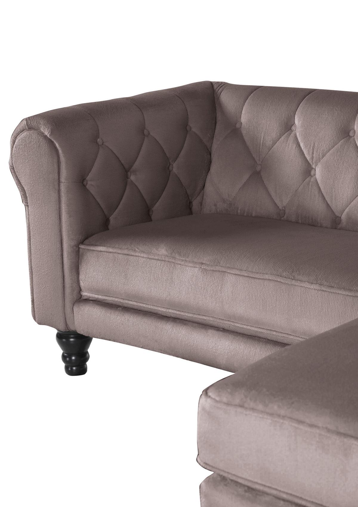 Ecksofa Jonte Schlammfarben S: 260x160 cm - Schlammfarben/Dunkelbraun, Design, Textil (260/160cm) - MID.YOU