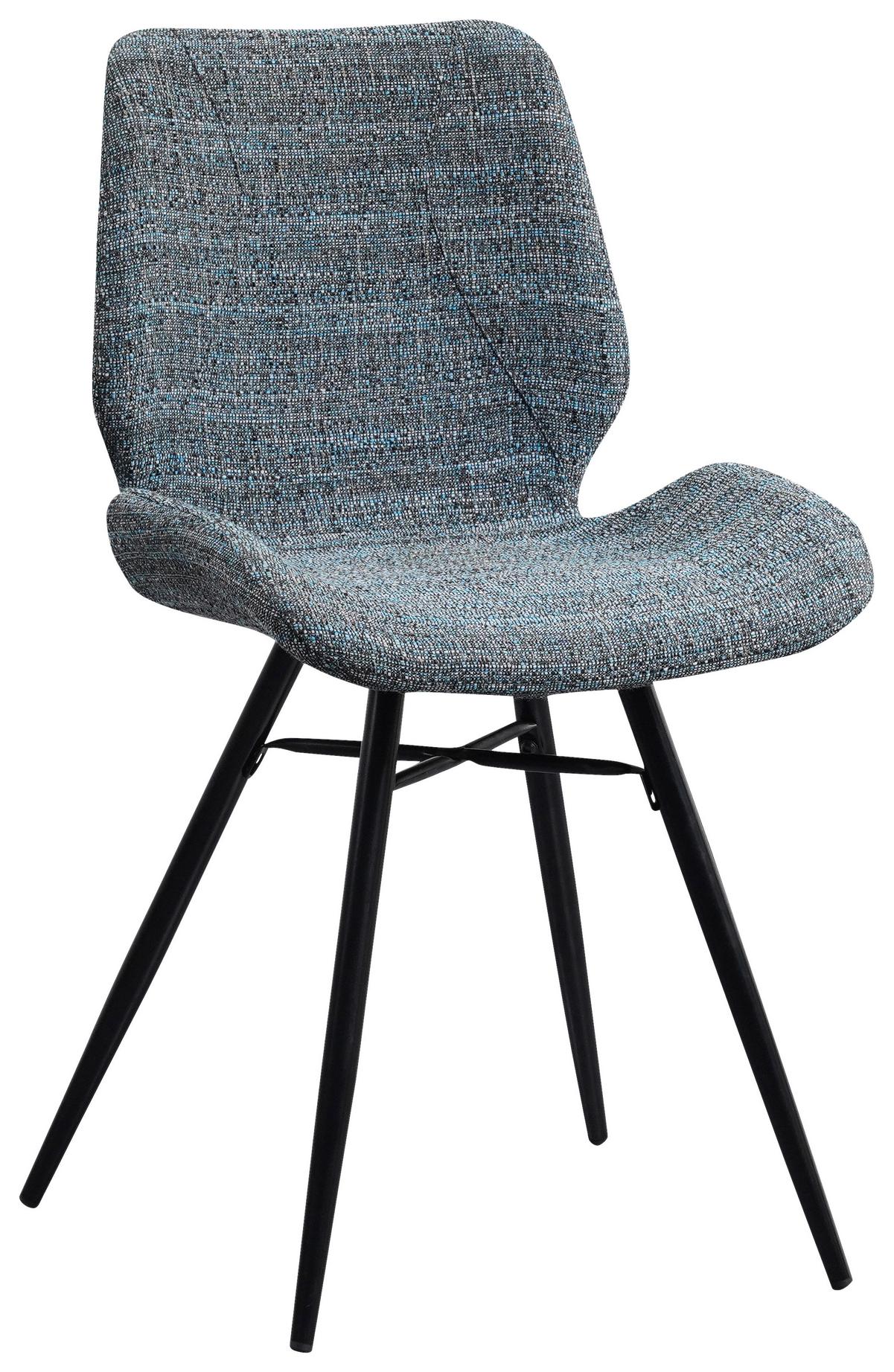 Stuhl-Set Barron - Blau/Schwarz, Design, Textil (47/82/55cm) - MID.YOU