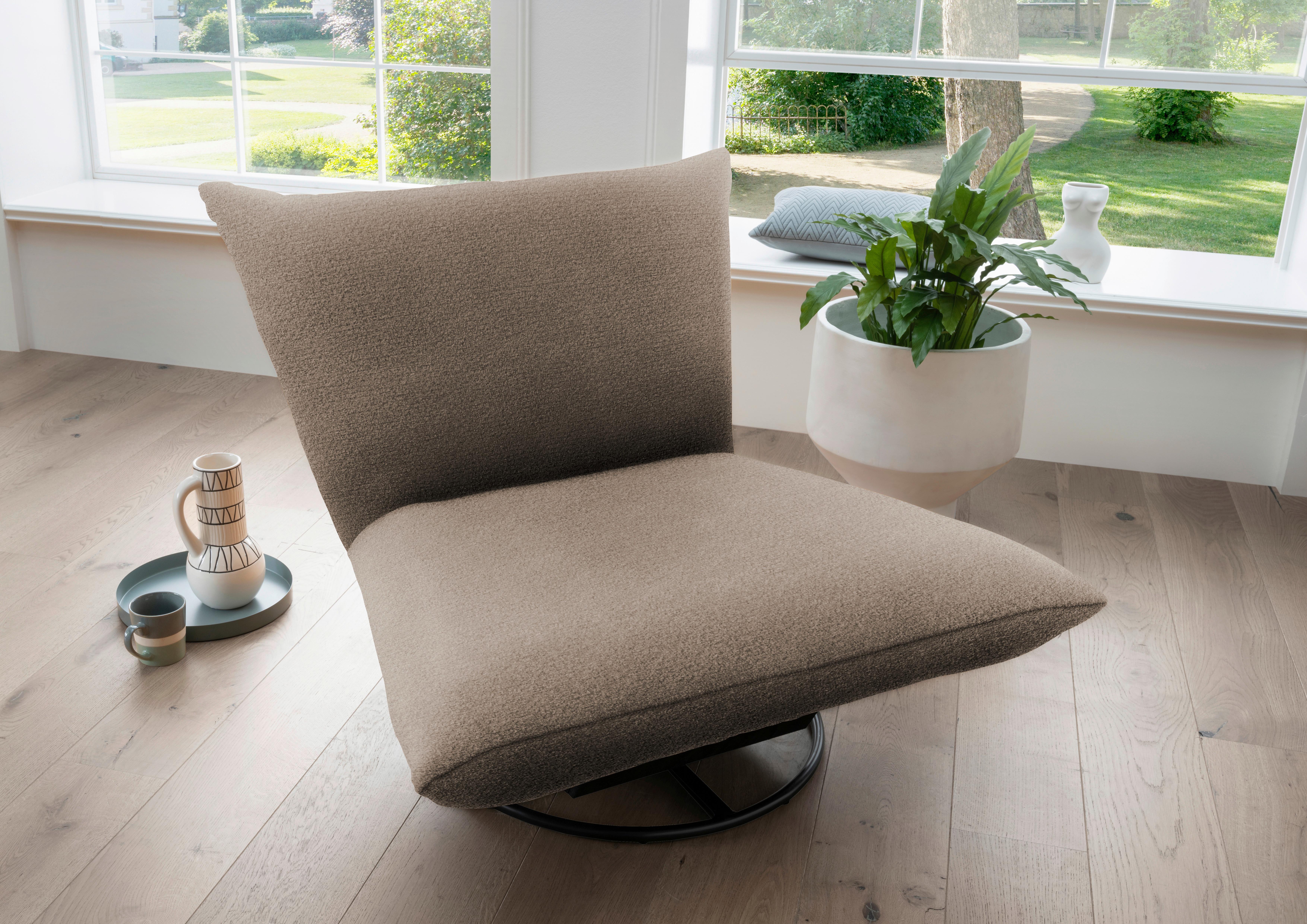 Relaxsessel Cremona Taupe B: 100 cm - Taupe/Schwarz, Design, Textil (100/78/96cm) - Livetastic