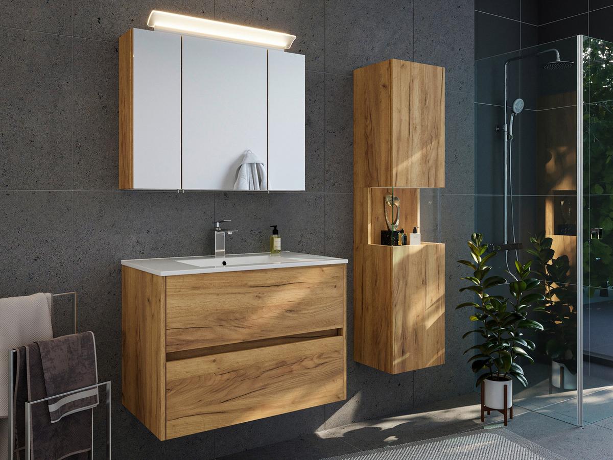 Hochschrank Limes Eiche Dekor 35,2 cm - Eichefarben, MODERN, Glas/Holzwerkstoff (35,2/150/30cm) - MID.YOU