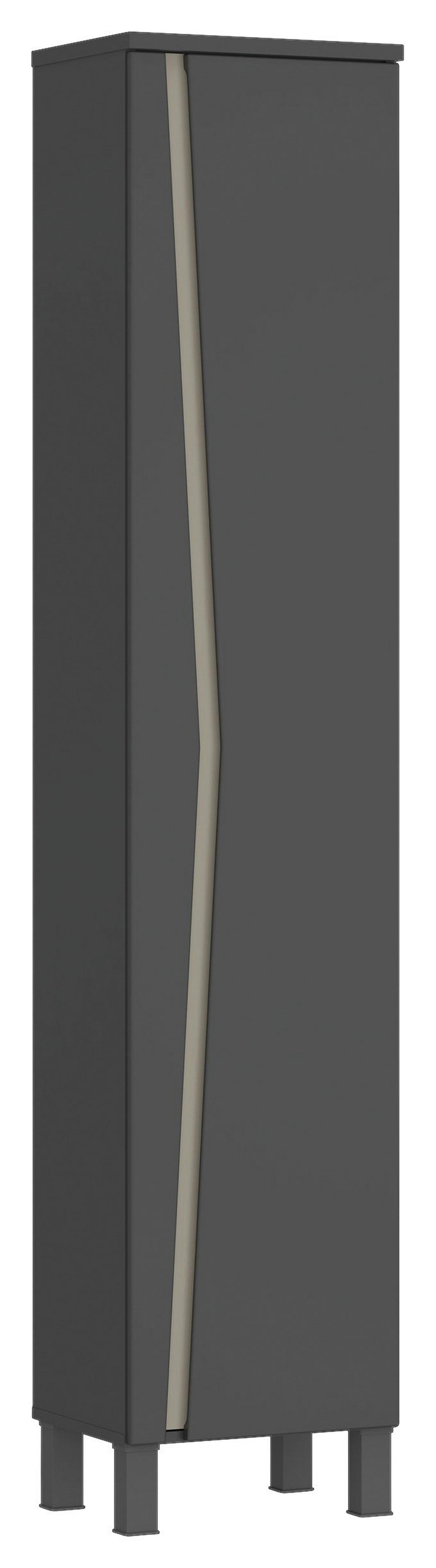 Badezimmer Manhatten Anthrazit, Kieselgrau B: 180cm - Anthrazit/Grau, MODERN, Holzwerkstoff (180/200/47,3cm) - Luca Bessoni