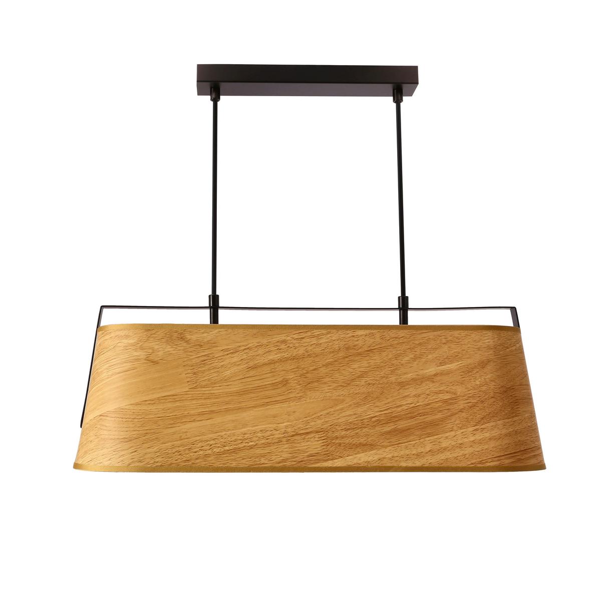 Pendelleuchte 32-38289 Milbury - Eichefarben/Schwarz, Natur, Kunststoff/Metall (60/20/100cm)
