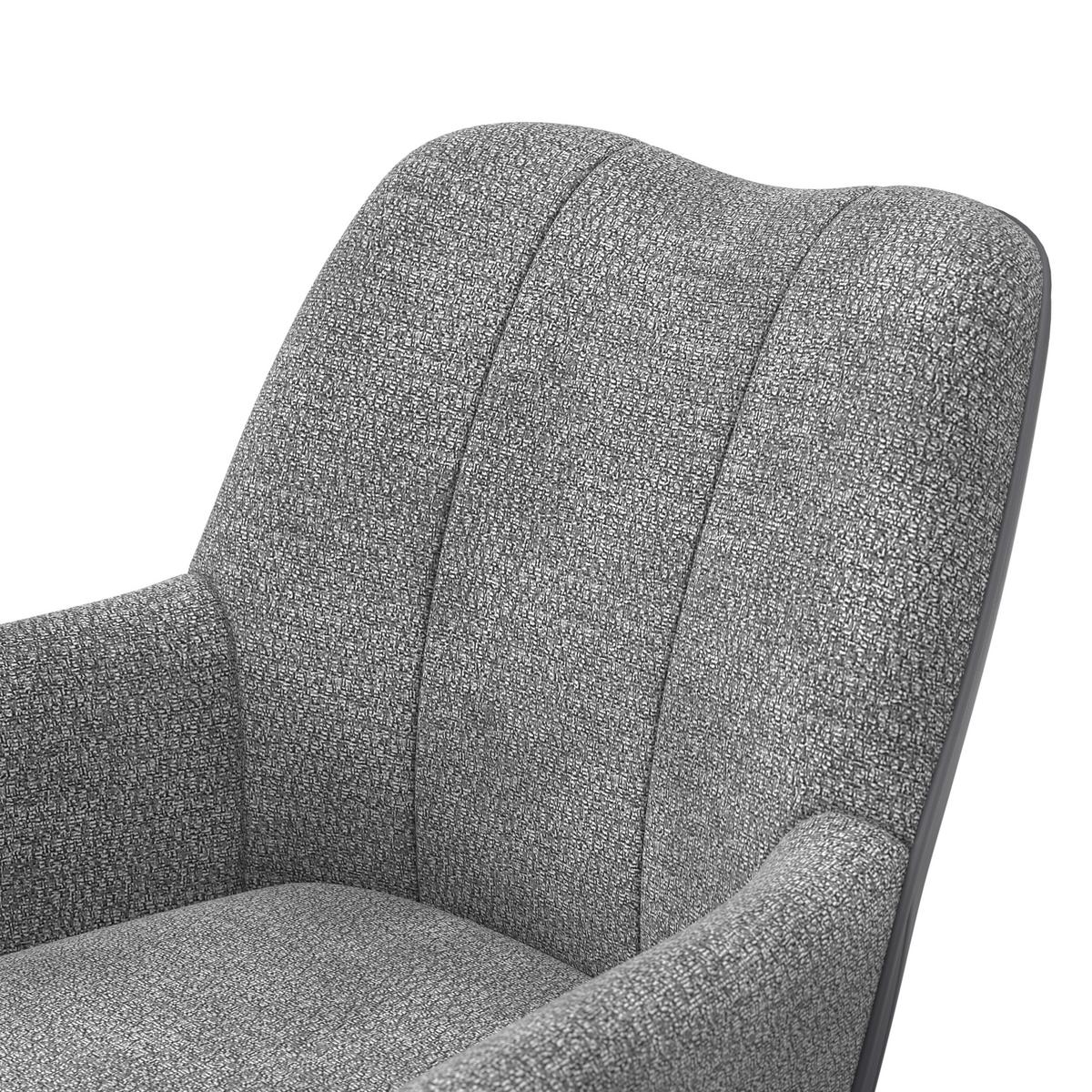 Armlehnstuhl Caro Chenille grau, B: 66cm - Schwarz/Grau, Trend, Textil/Metall (66/87/62cm)
