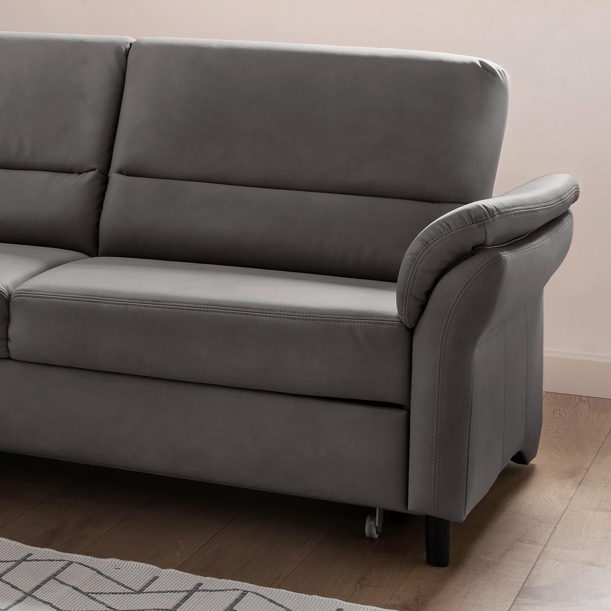 Ecksofa Cavoli Anthrazit S: 176x279 cm - Anthrazit/Schwarz, MODERN, Textil (176/279cm) - Livetastic