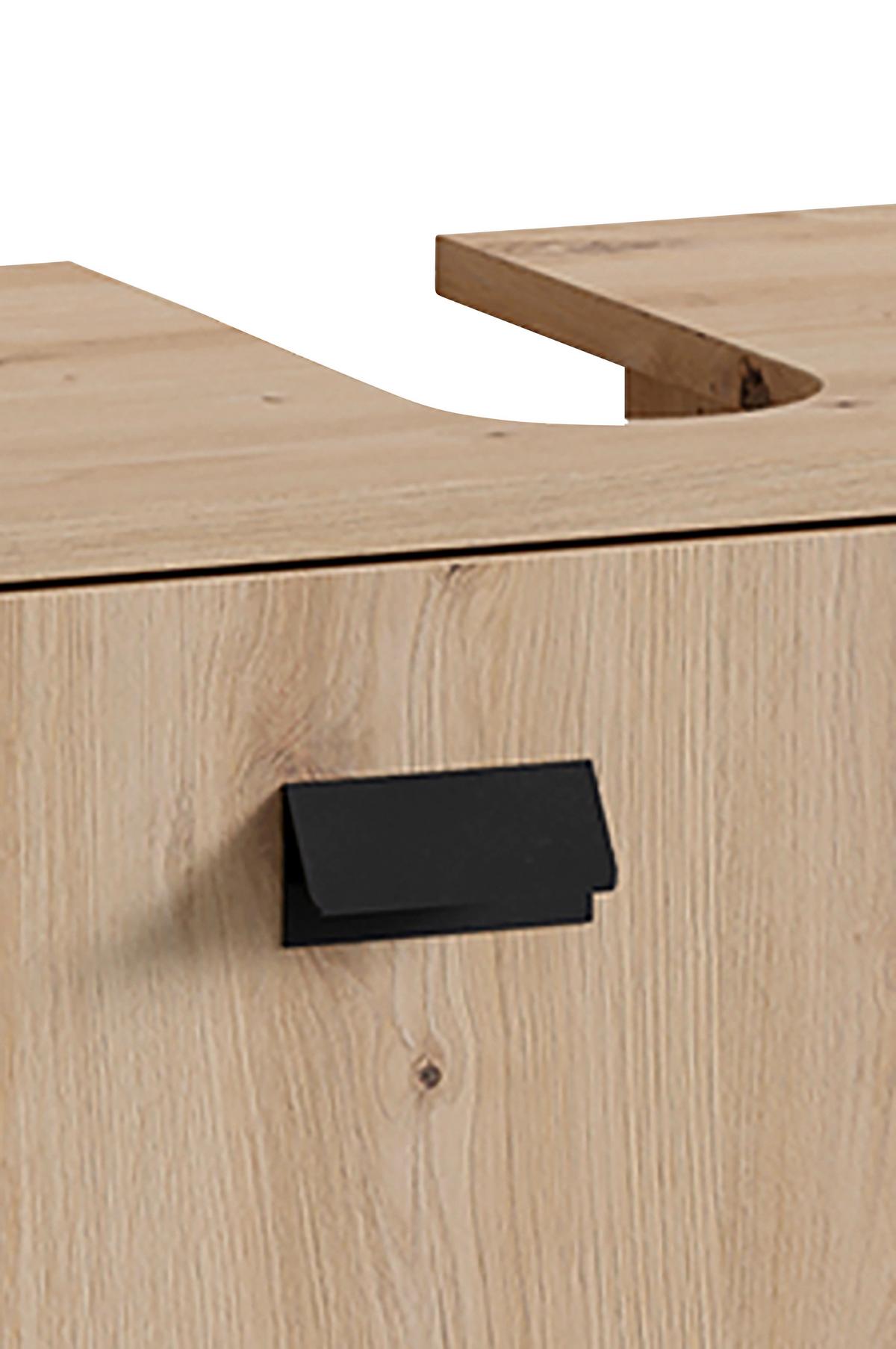 Badezimmer Wellness Eiche Artisan/Schwarz B: 620cm - Schwarz/Eiche Artisan, MODERN, Holzwerkstoff/Kunststoff (60cm) - MID.YOU