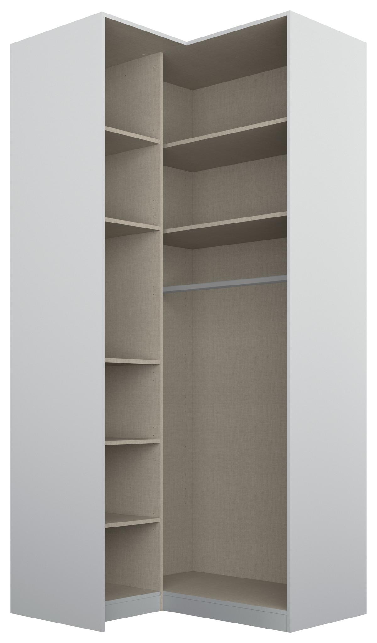 Eckschrank 100 cm Alabama Extra Hellgrau - Hellgrau/Eiche Artisan, MODERN, Holzwerkstoff (100/229/102cm)