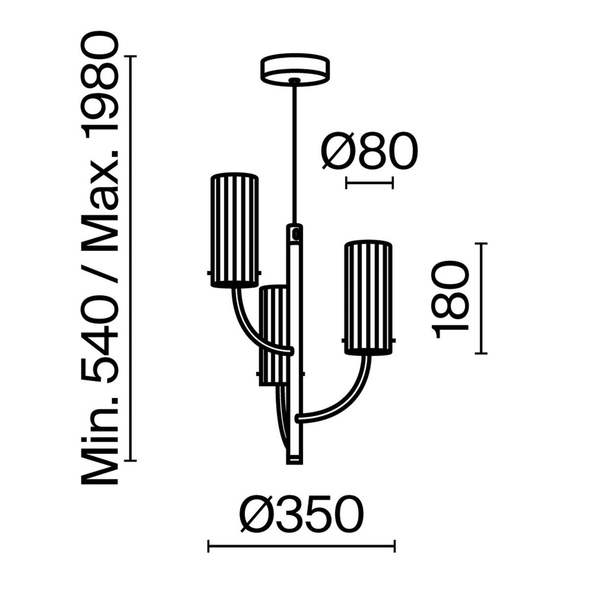 Pendelleuchte Arco - Messingfarben, Trend, Glas/Metall (35/48,9/35cm) - MAYTONI